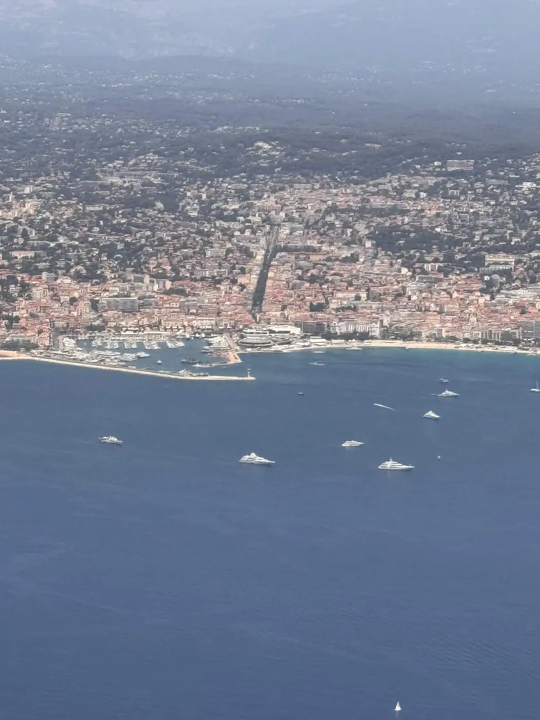 Cannes and the Croisette from the air
