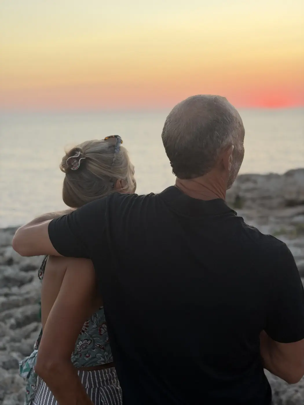 David and Jan watching the sunset in Menorca